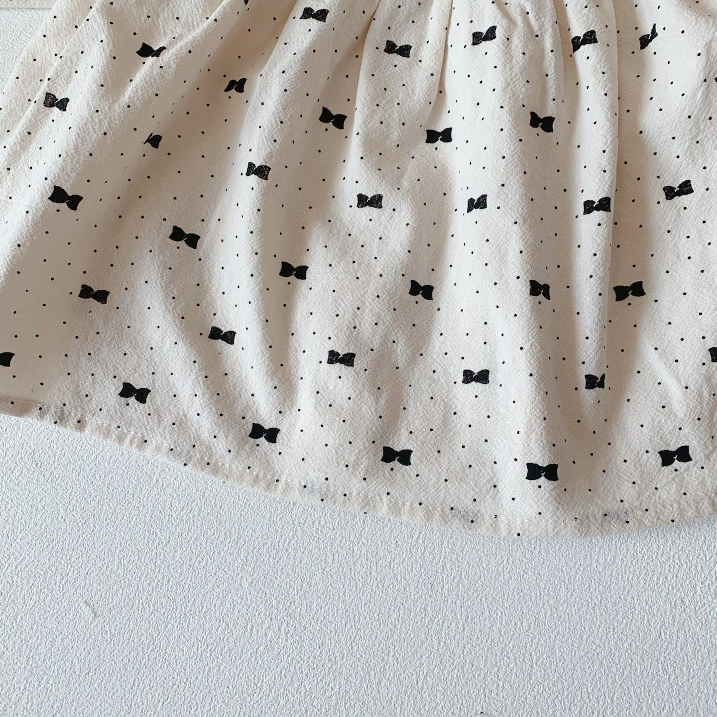 Baby Girl Bow & Polka Dot Graphic A-Line Long Sleeves Shirt Combo Triangle Shorts 1 Pieces Sets-6