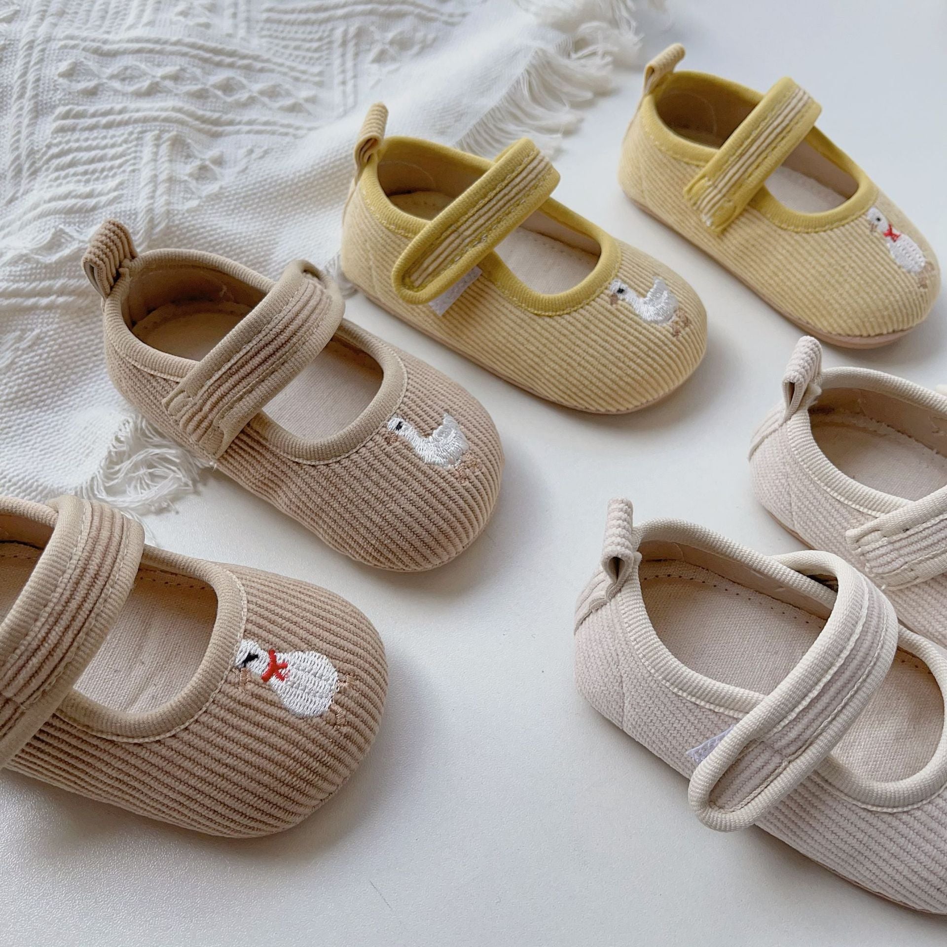 Spring Baby Girl Ducks Embroidery Toddler Soft-Sole Anti-Slip Walking Shoes-6