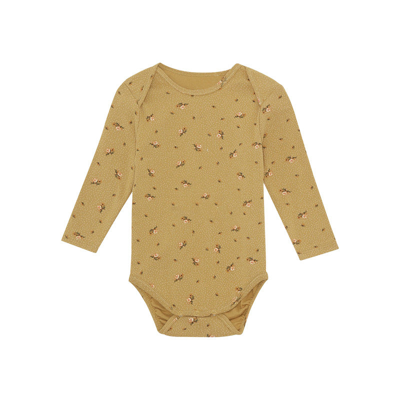 Baby Floral & Animals Graphic Envelope Collar Or Side Opening Design Bodysuit-6