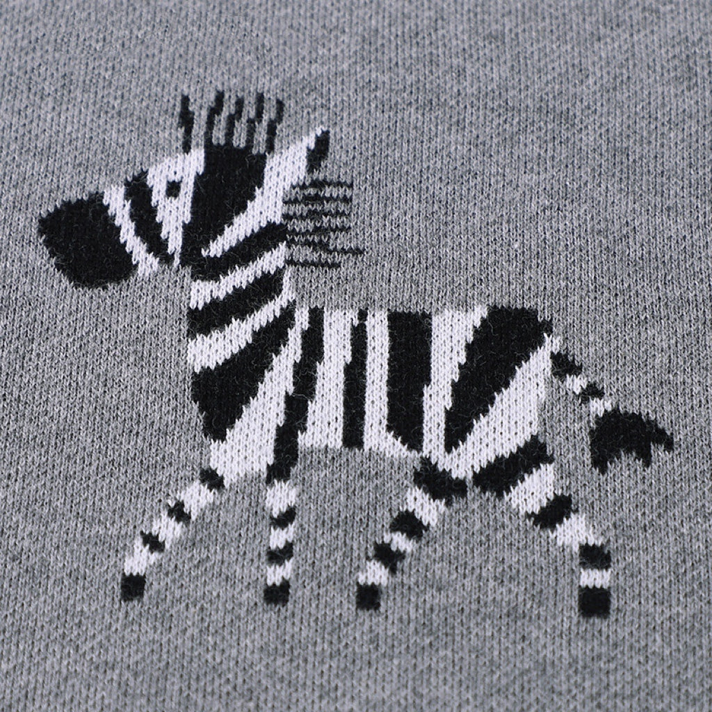 Kids Cartoon Animal Embroidery & Striped Pattern Pure Cotton Blanket-6