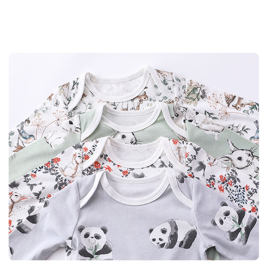 Cartoon Graphic Long Sleeve Outgoing Rompers-6