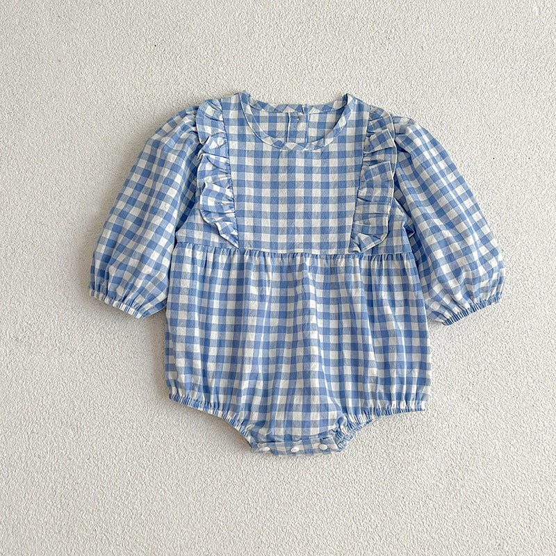 Plaid Pattern Various Style Onesies For Baby Girl-5