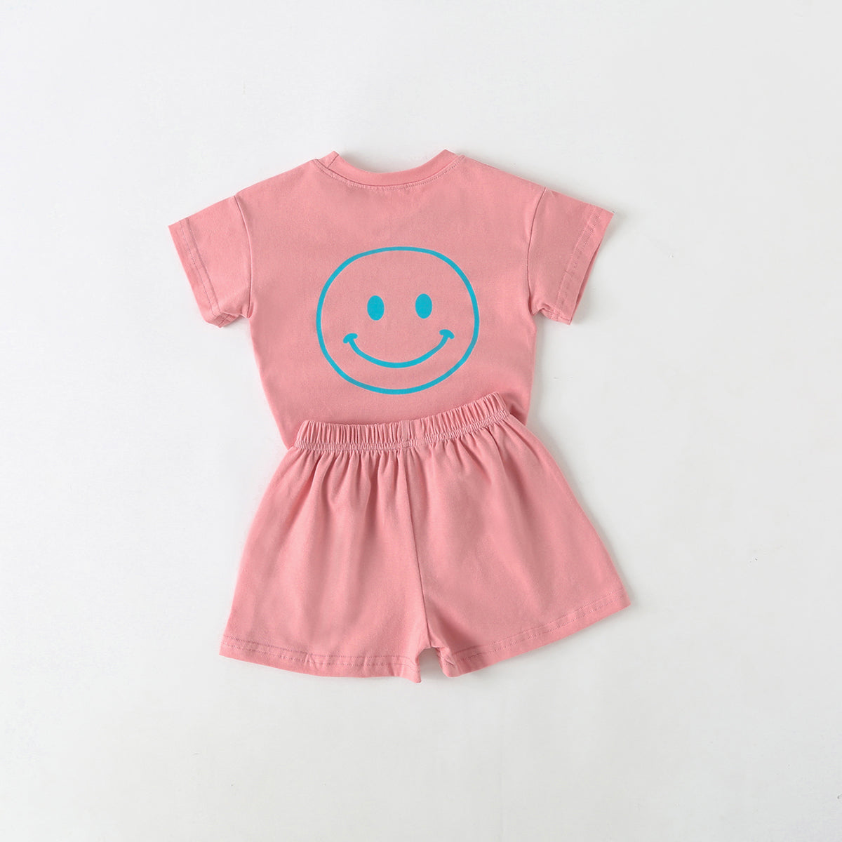 Baby Smiley & Slogan Print Tops Combo Shorts Korean Style Sets-6