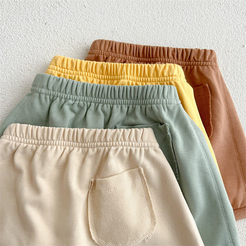 Baby Unisex Solid Color Comfy Summer Shorts In Summer-6
