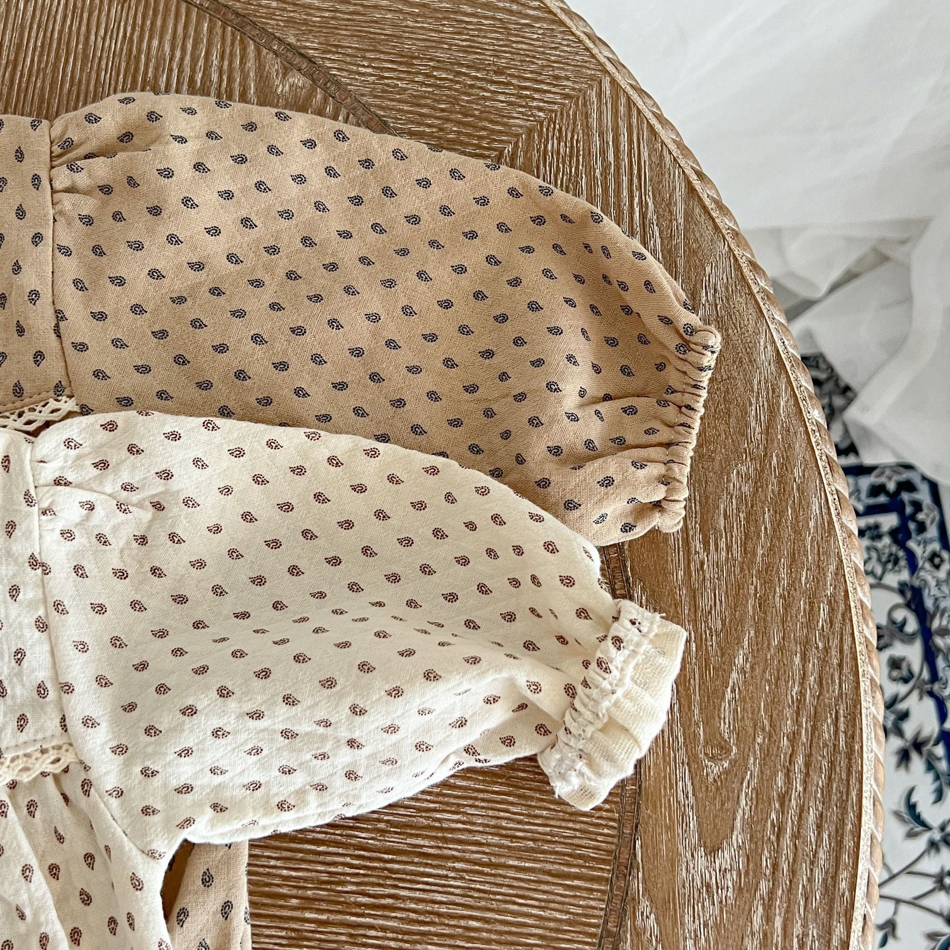 Baby Polka Dot Pattern Long Sleeve Lace Design Onesies-6