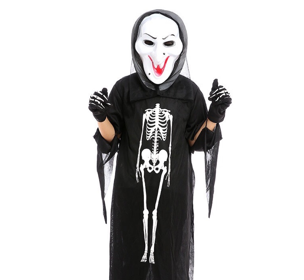 Halloween Skeleton Ghost Clothes & Gloves & Masks Sets-6