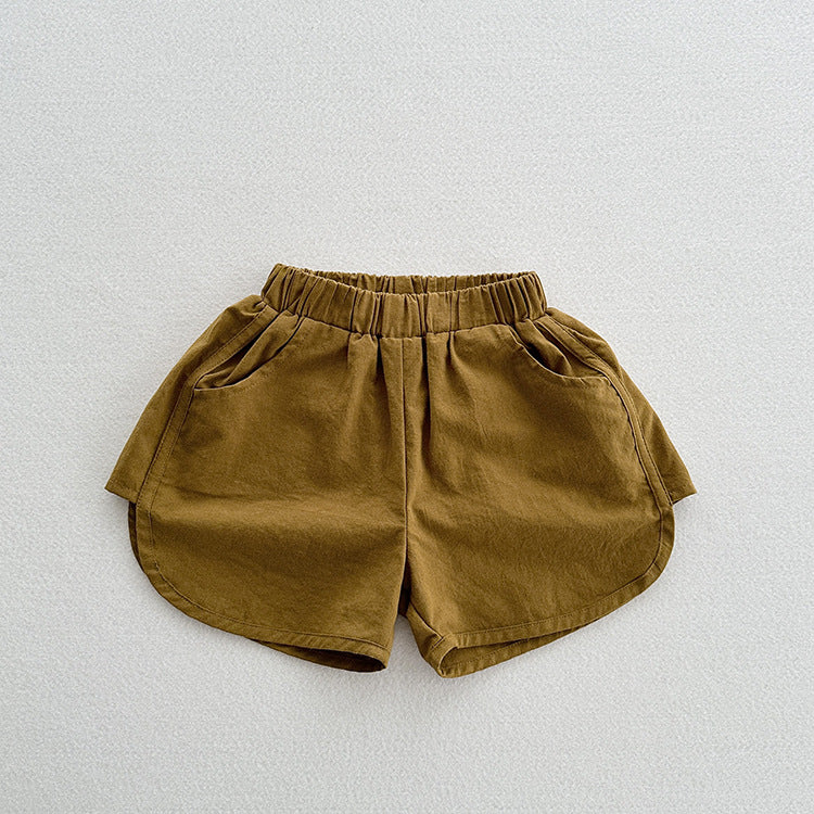 Summer New Arrival Unisex Casual Solid Color Cotton Shorts-4