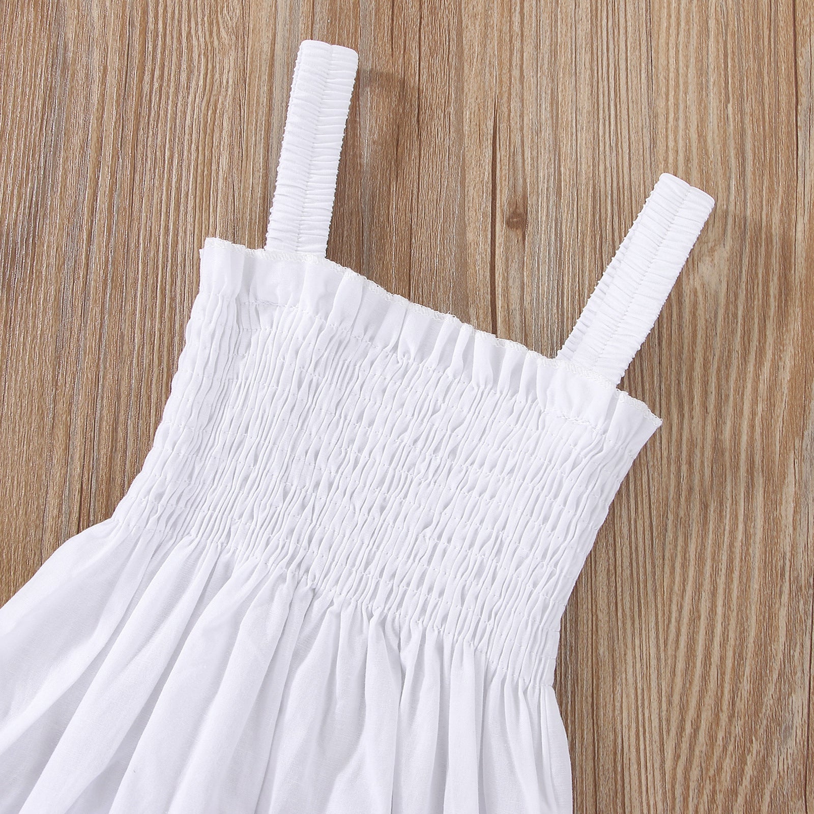 Baby Girls Solid Color Sleeveless Summer Shirred Bodysuit Onesies & Headband-6