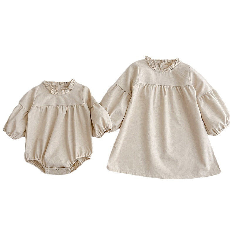 Solid Color Fashion Simple Style Dress & Onesie-5