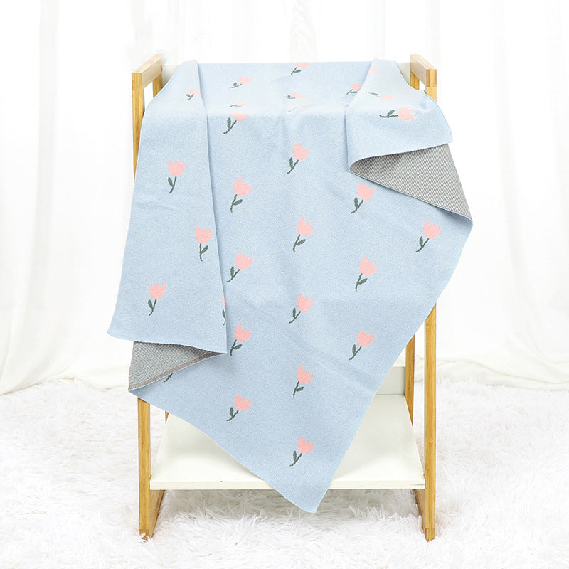 Best-Selling Knitted Baby Blanket With Fresh Floral Design: New Collection For Spring, Autumn, And Winter-5