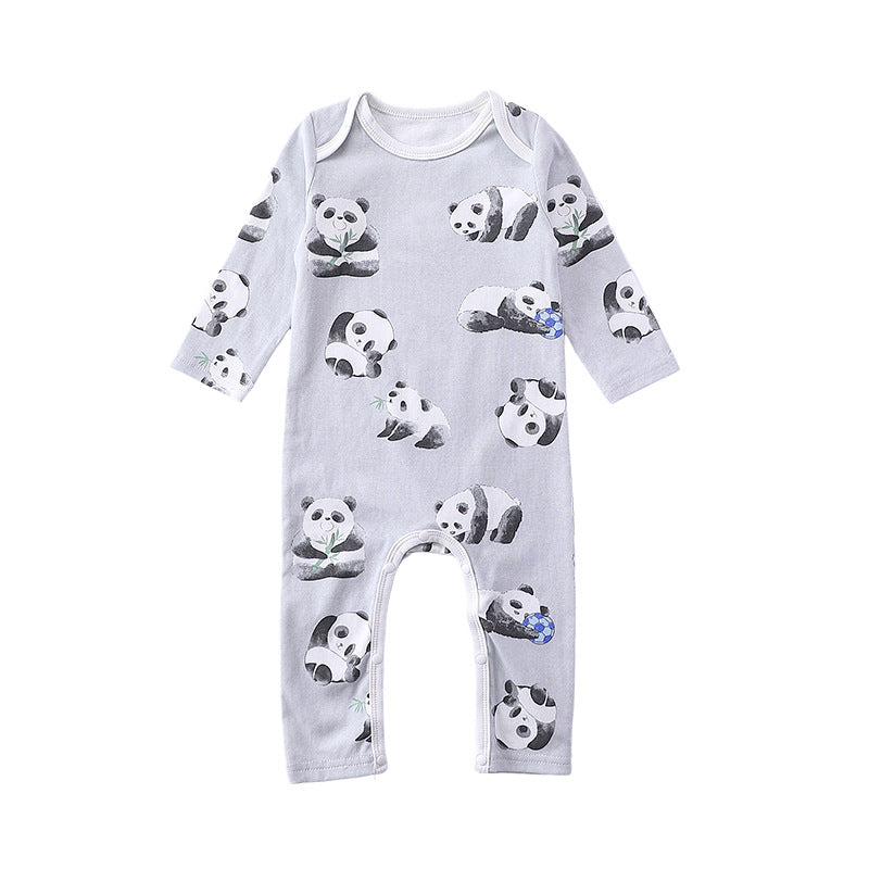 Cartoon Graphic Long Sleeve Outgoing Rompers-7