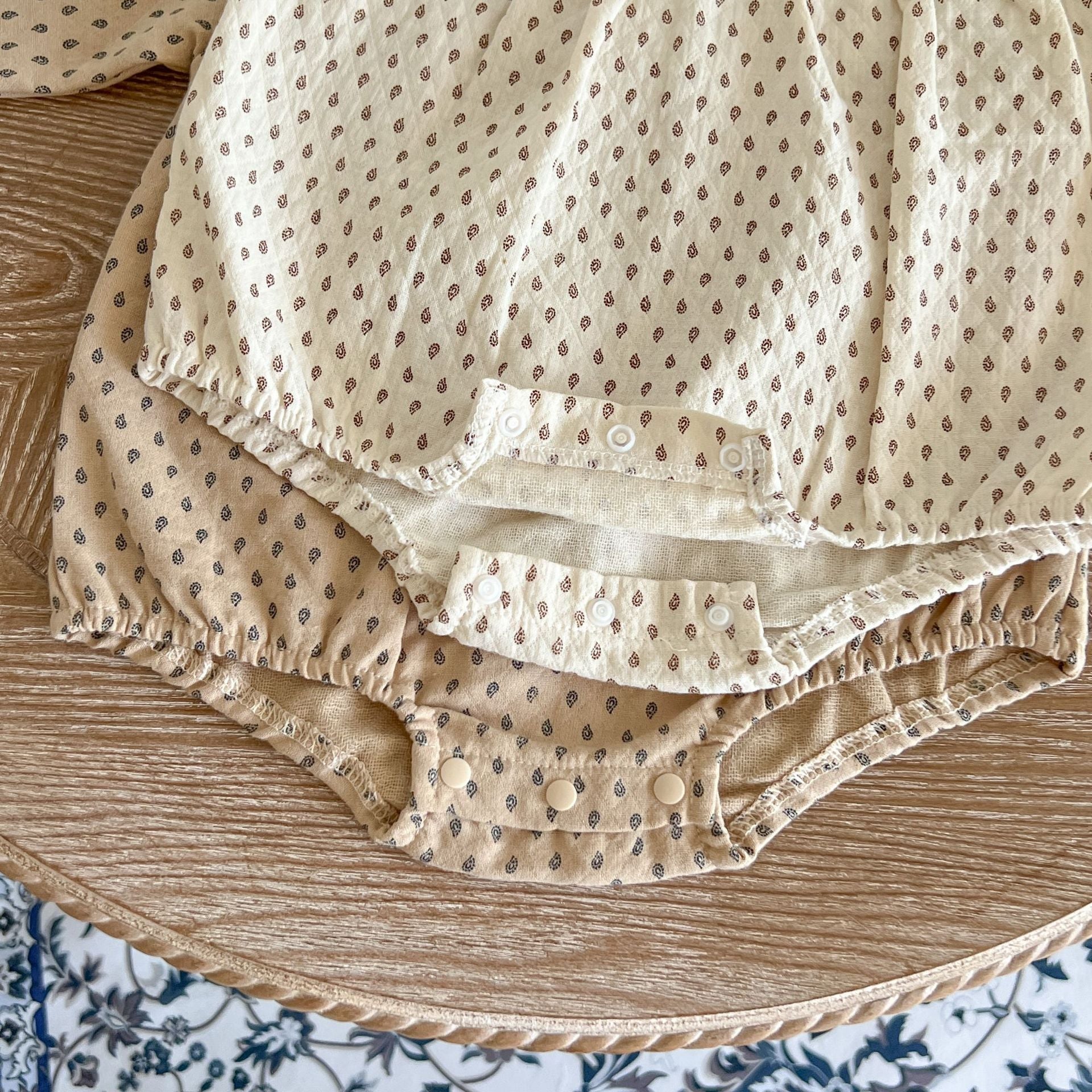 Baby Polka Dot Pattern Long Sleeve Lace Design Onesies-7