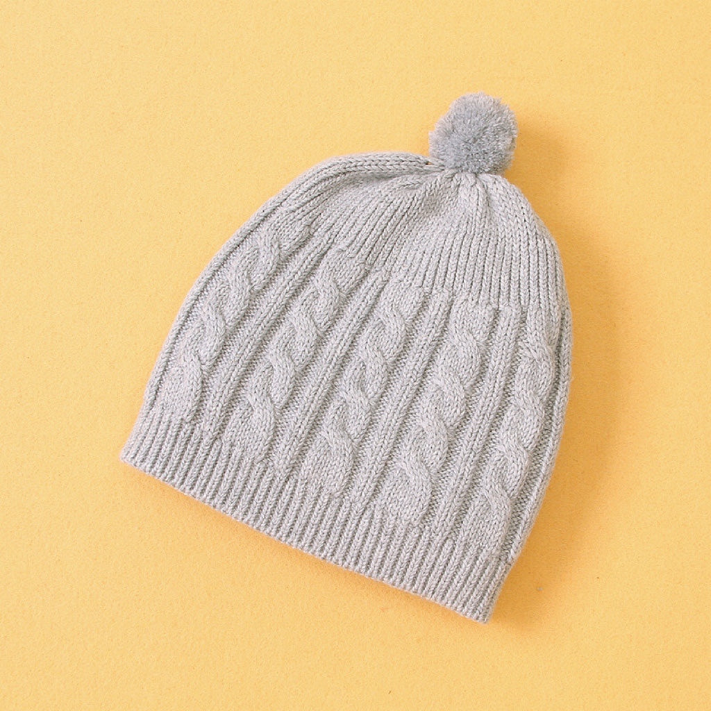 Baby Baby Cable Knitted Pattern Button Front Design Long Sleeve Warm Rompers & Hat-8
