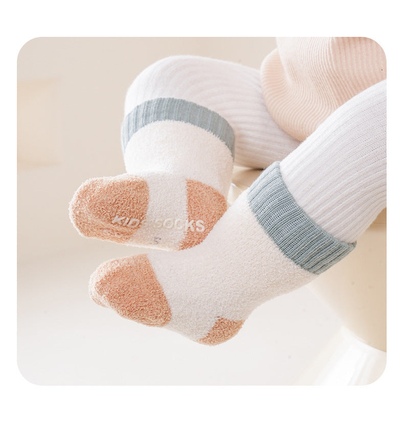 Winter Baby Unisex Breathable Comfy Patchwork Antiskid Socks-7