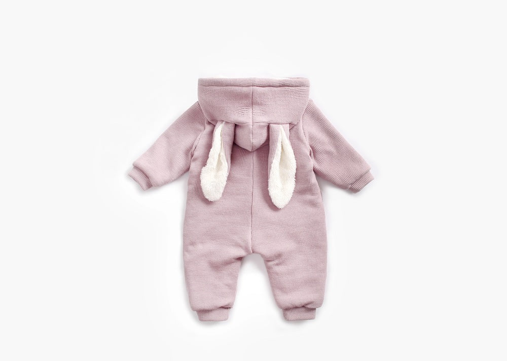 Baby Cartoon Shape Design Soft Fleece Thickened Romper In Autumn & Winter-7
