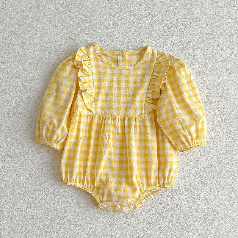 Plaid Pattern Various Style Onesies For Baby Girl-6