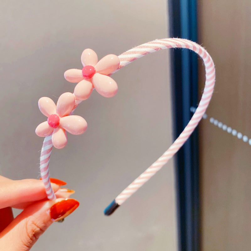 Girls 3D Flower & Heart Patched Design Simply Style Headband-7