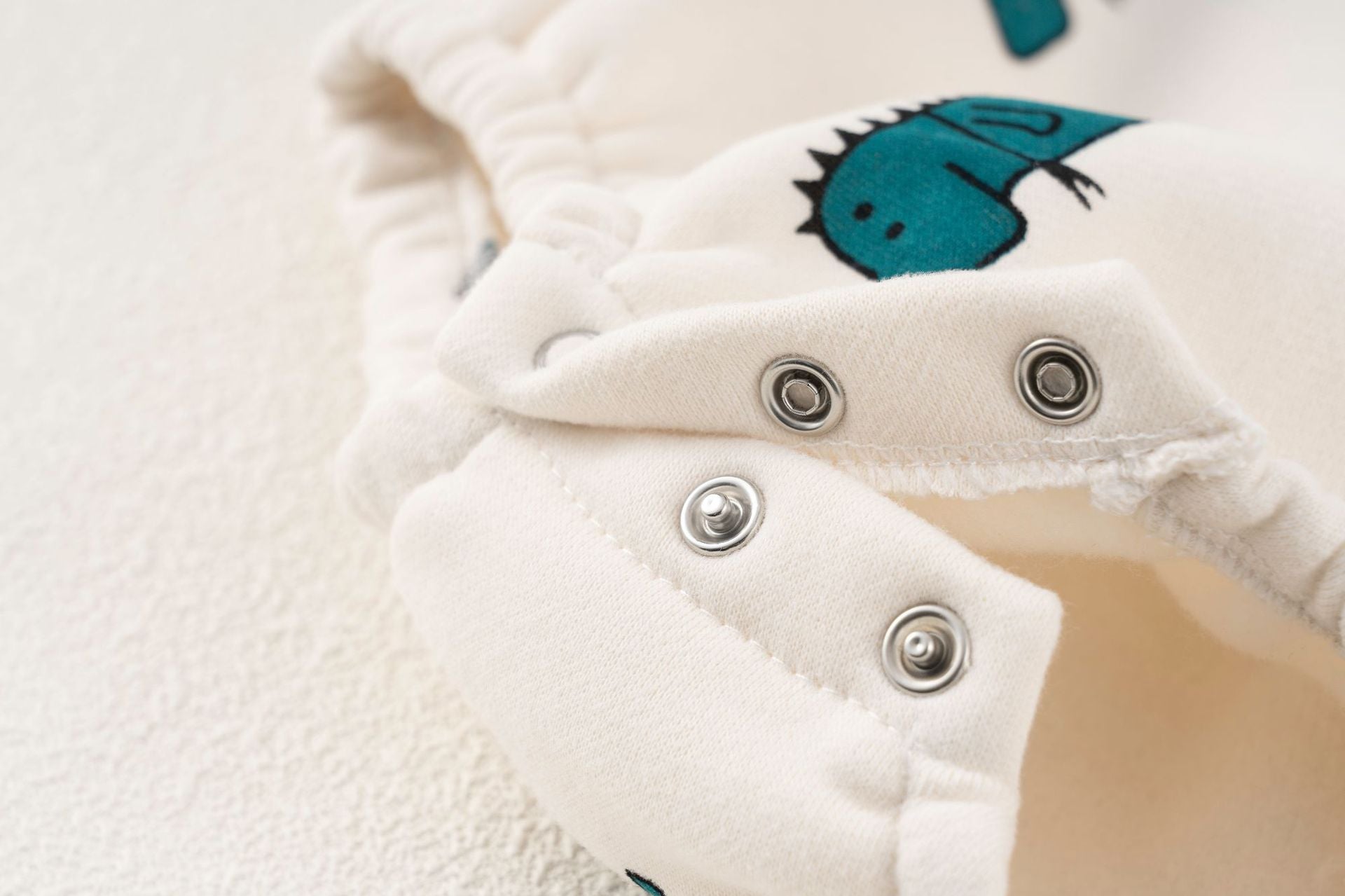 Baby Boy 1pcs Cartoon Dinosaur Pattern Long Sleeves O-Neck Bodysuit & Hats-7