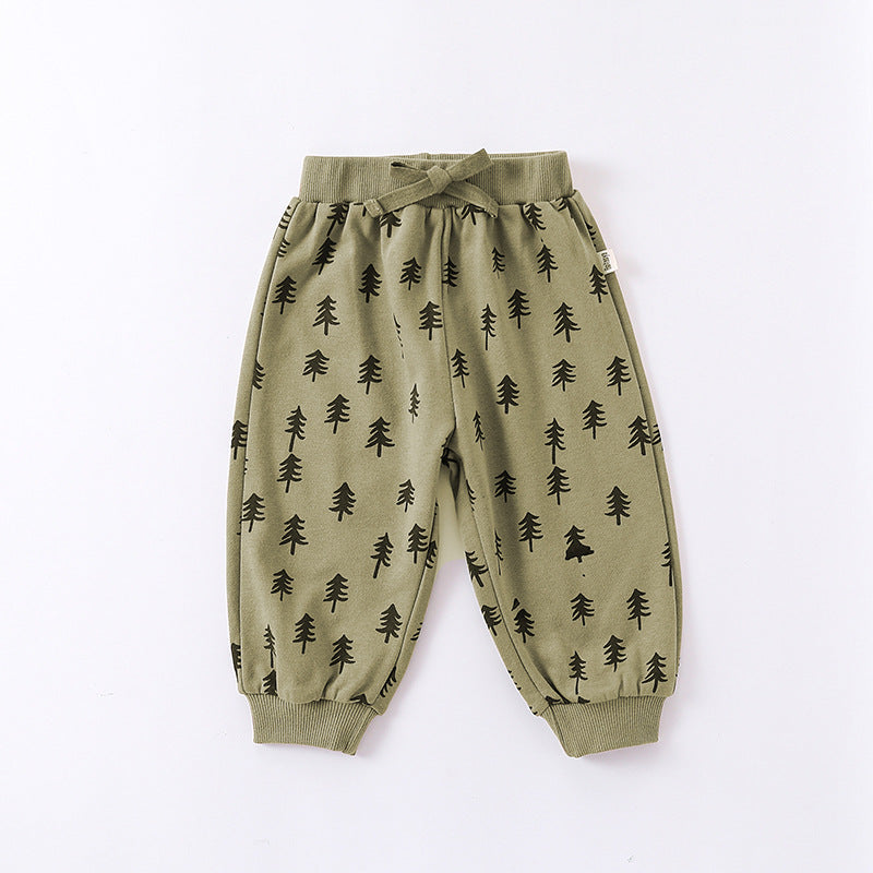 Print Pattern Crewneck Hoodie & Trousers Sets-6