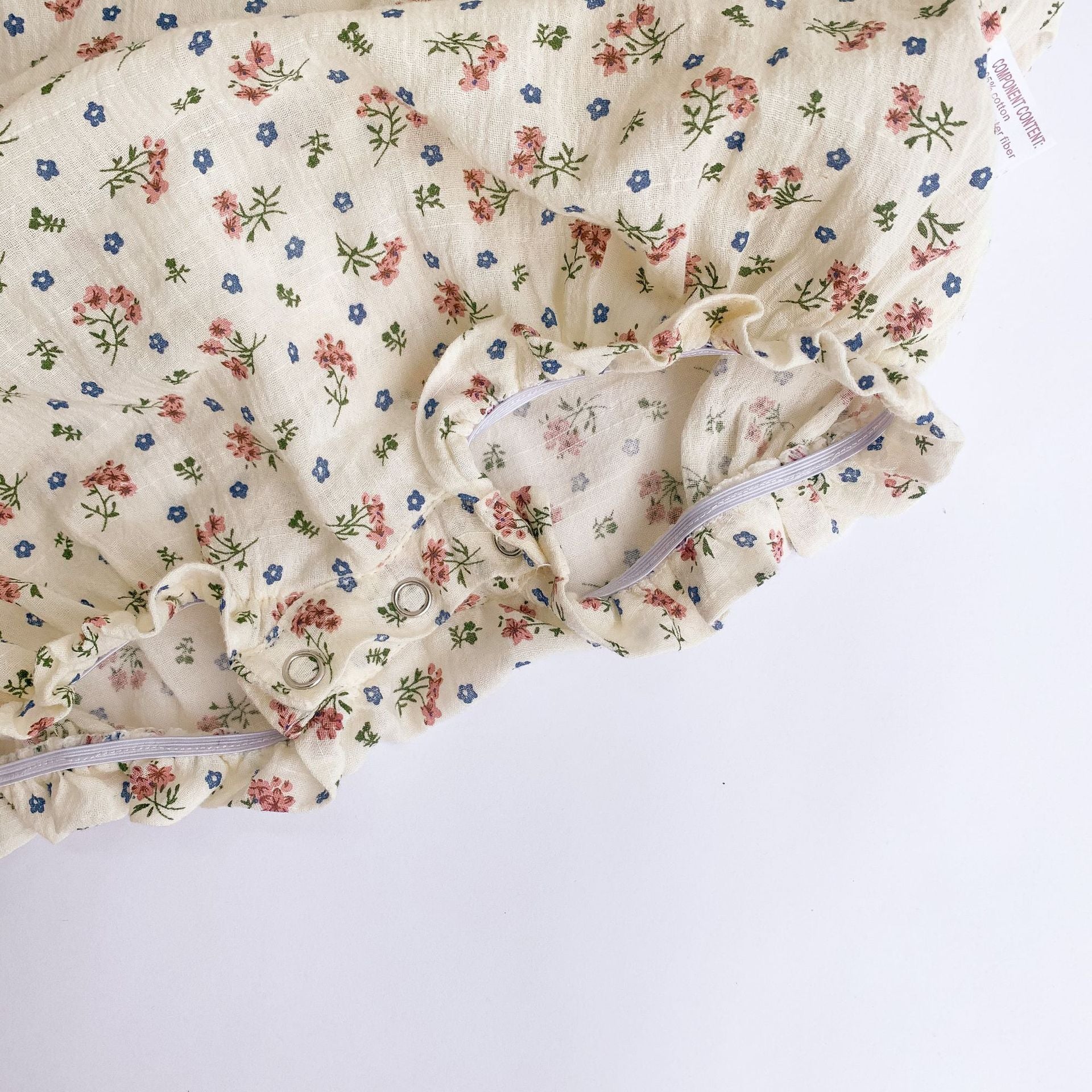 Baby Girl 1pcs Ditsy Flower & Cherry Pattern Doll Neck Long Sleeves Bodysuit-7