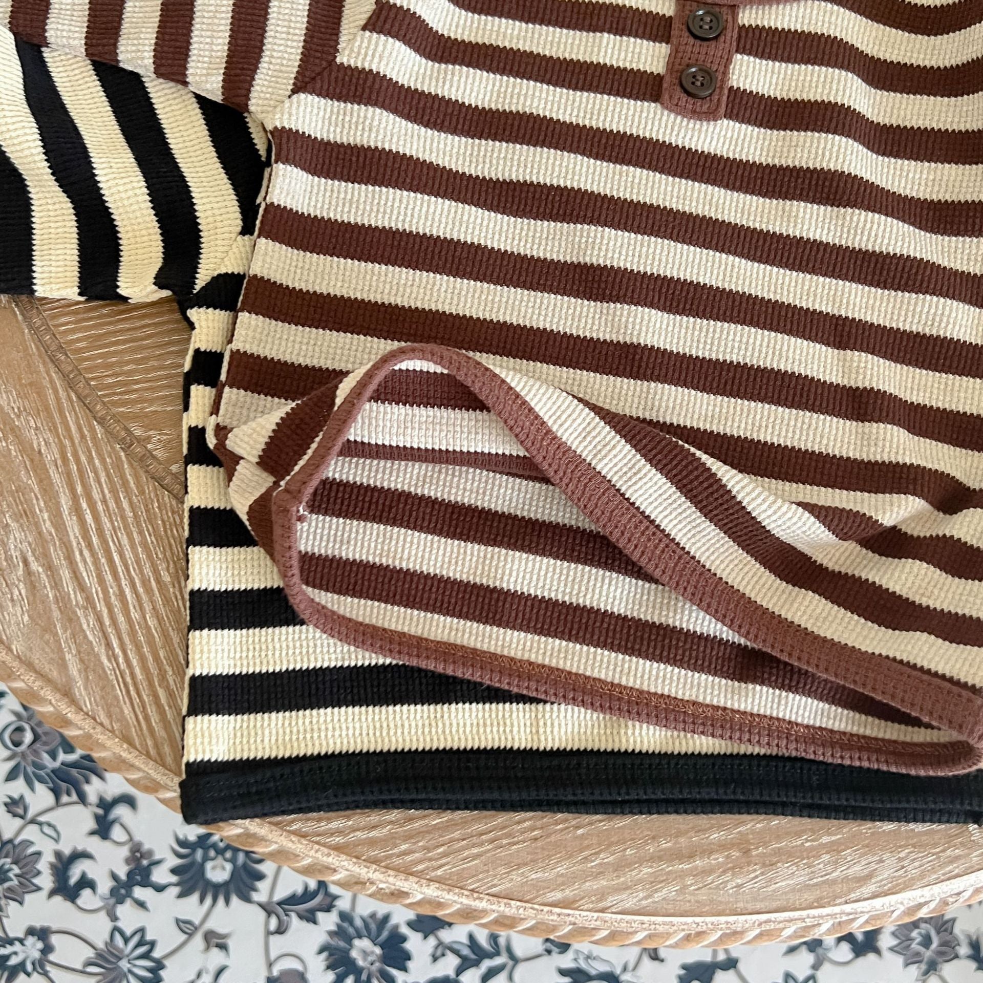 Baby Striped Pattern Long Sleeve Tops & Triangle Shorts 1 Pieces Sets-8