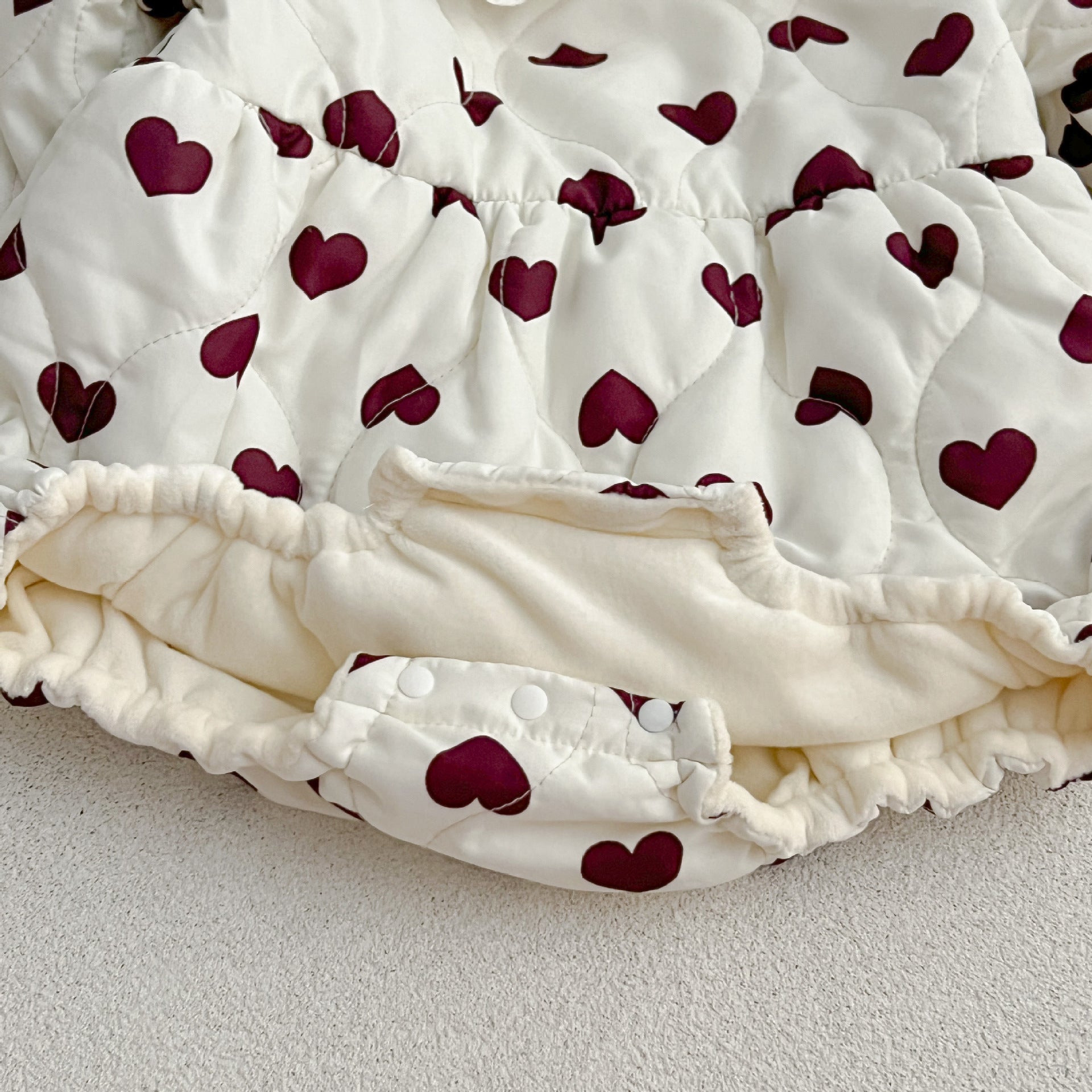 Red Heart Pattern Peter Pan Lace Collar Long Sleeve Fashion Princess Onesies&Dress-8