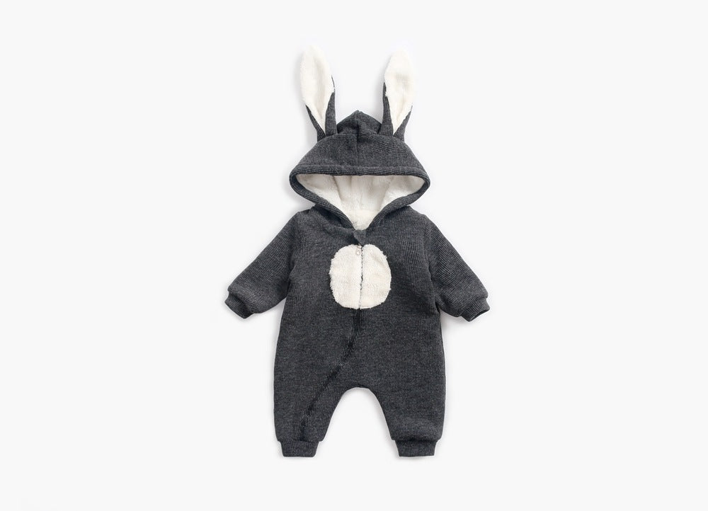 Baby Cartoon Shape Design Soft Fleece Thickened Romper In Autumn & Winter-8