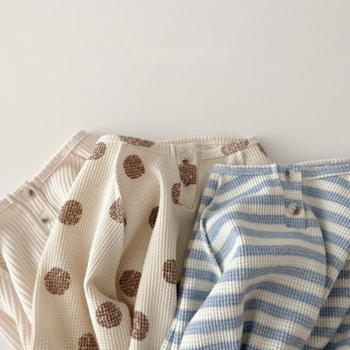 Baby Striped & Polka Dot Pattern & Solid Color Loose Comfort Shirt-8