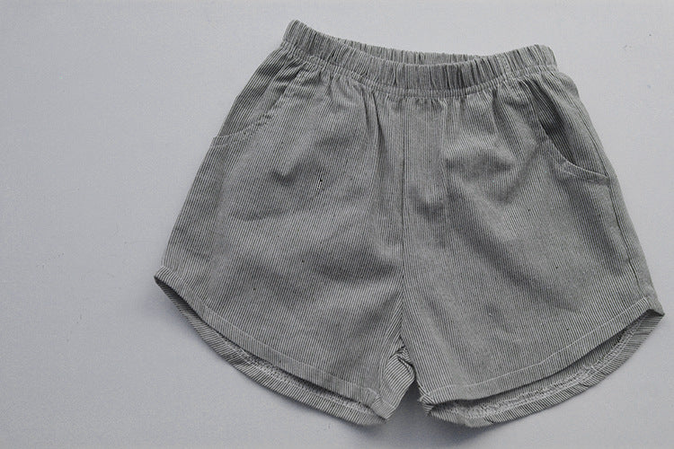 Baby Girl 1pc Contrast Tape Lapel Tops & Shorts Navy Style College Sets-8