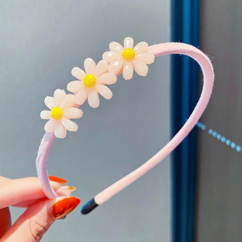 Girls 3D Flower & Heart Patched Design Simply Style Headband-8