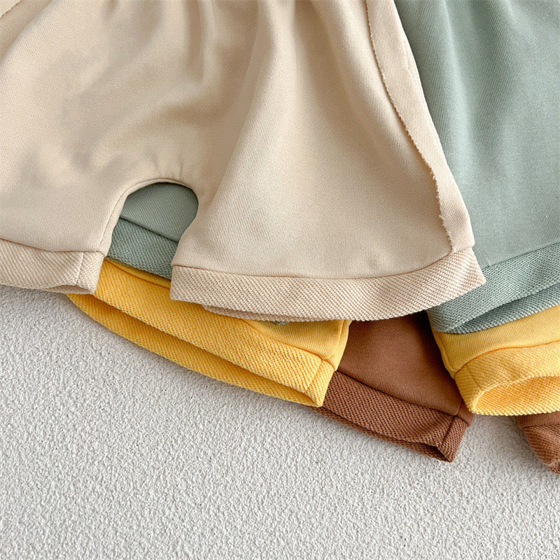 Baby Unisex Solid Color Comfy Summer Shorts In Summer-8