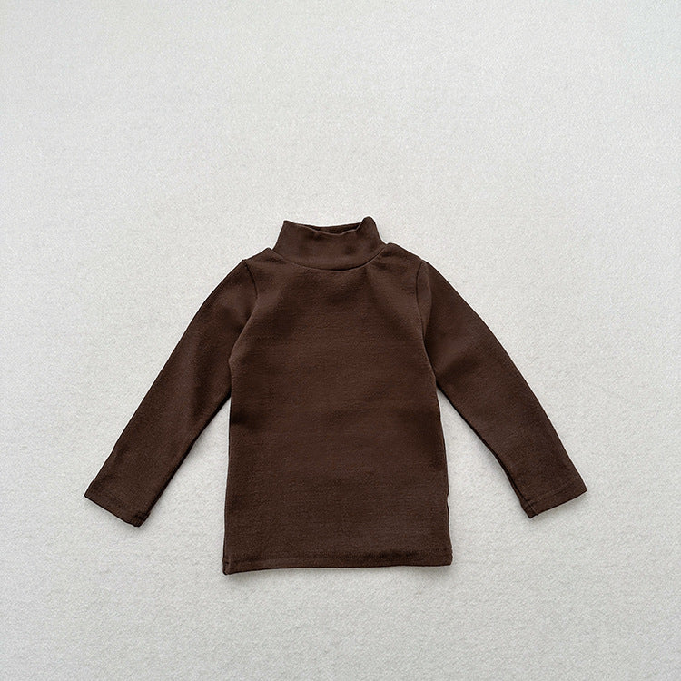 Unisex Baby Kids Stretch Solid Long Sleeve Sweatshirt – Versatile Children’s Fall/Winter Top With Half Turtleneck And Brushed Inner Layer-8