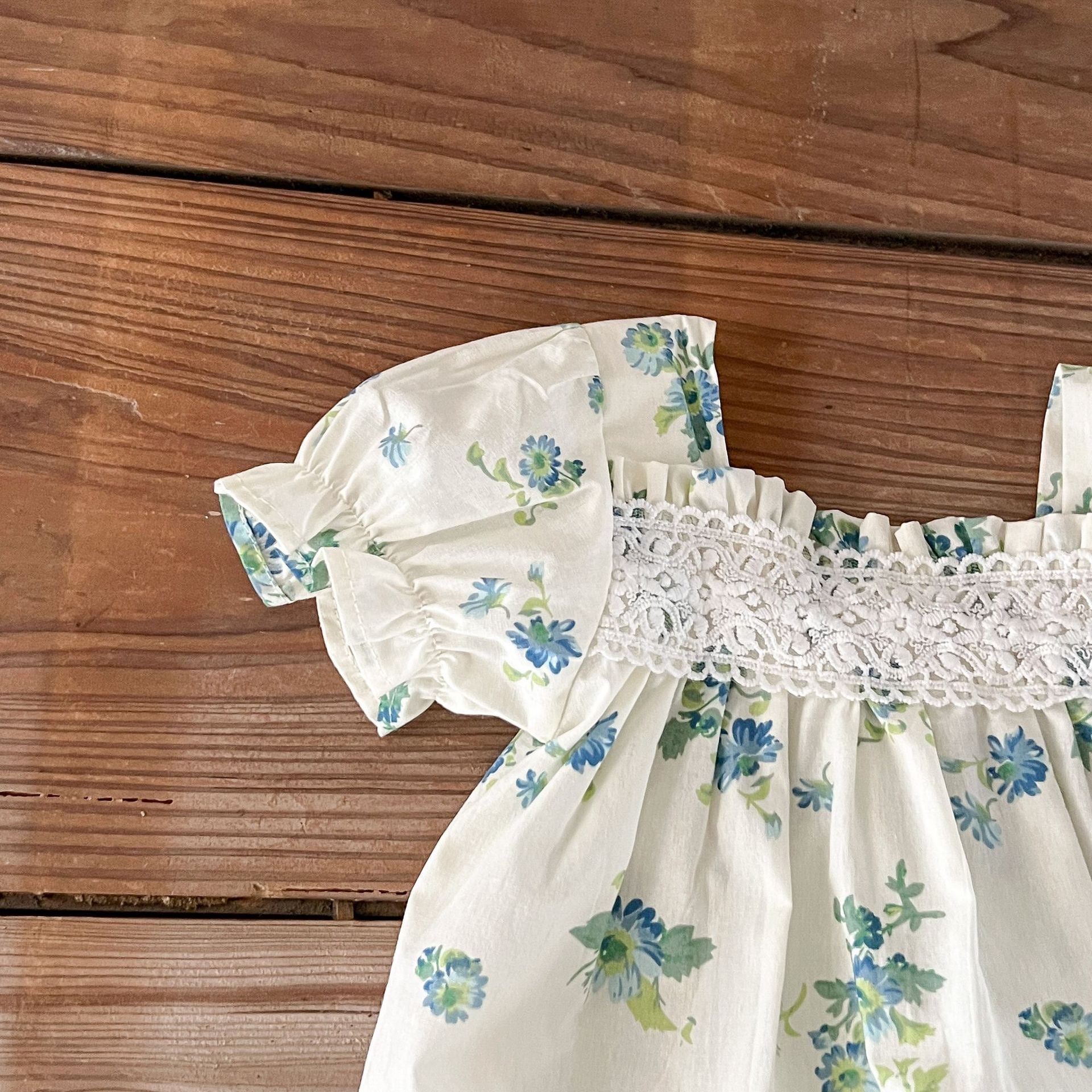 Baby Girl Flower Pattern Square Neck Onesies & Sets-8
