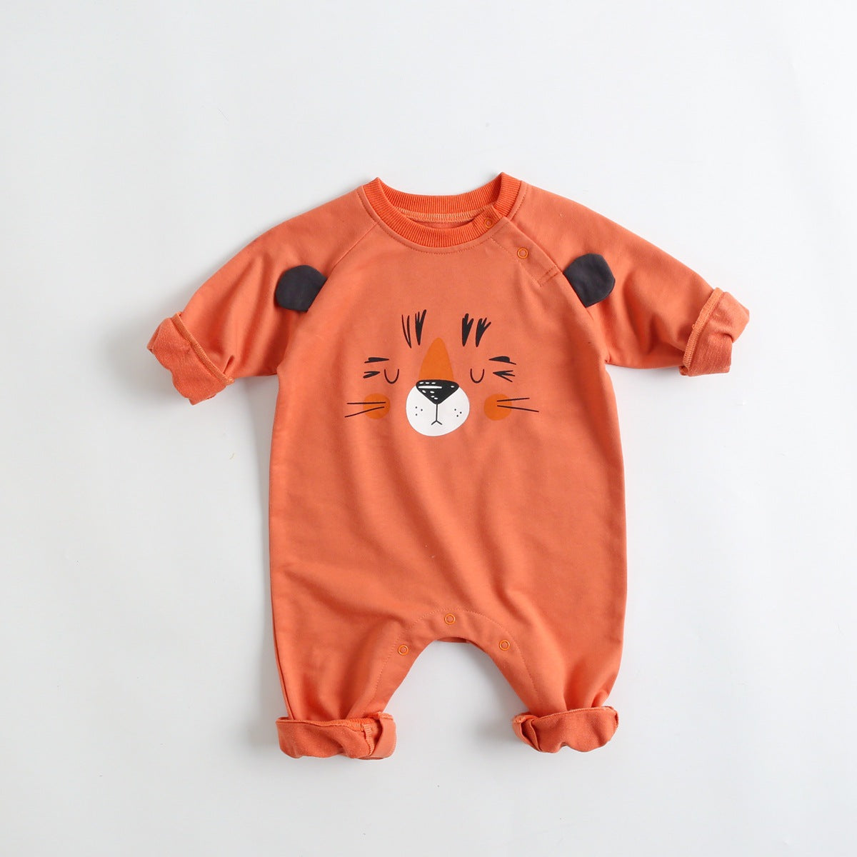 Baby Cartoon Animal Pattern Soft Cotton Long Sleeved Cute Romper-8