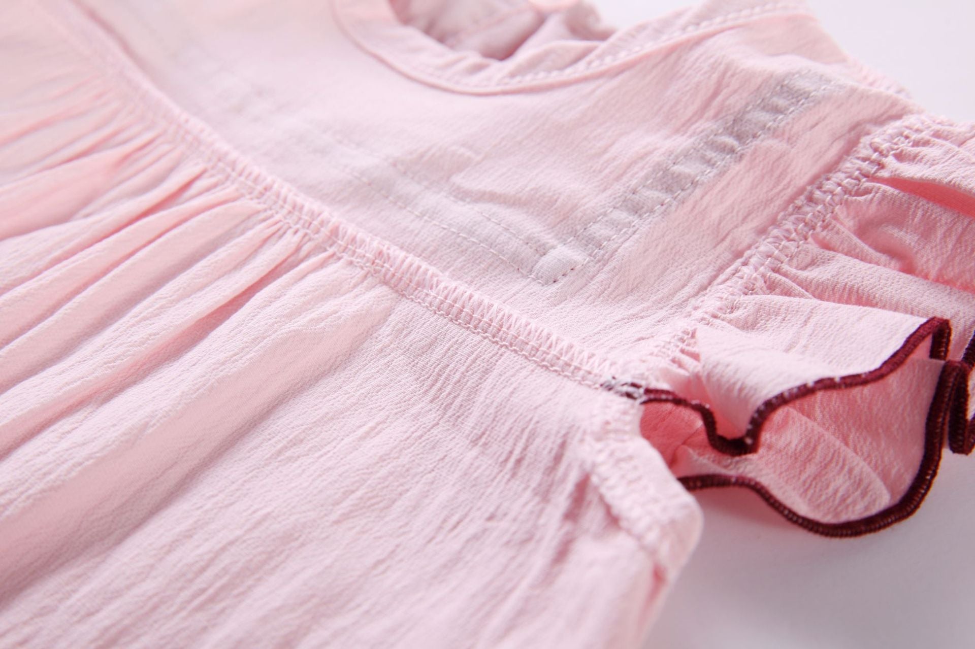 Baby 1pcs Contrast Tape Patched Frill Trim Sleeveless Onesies & Hat-9