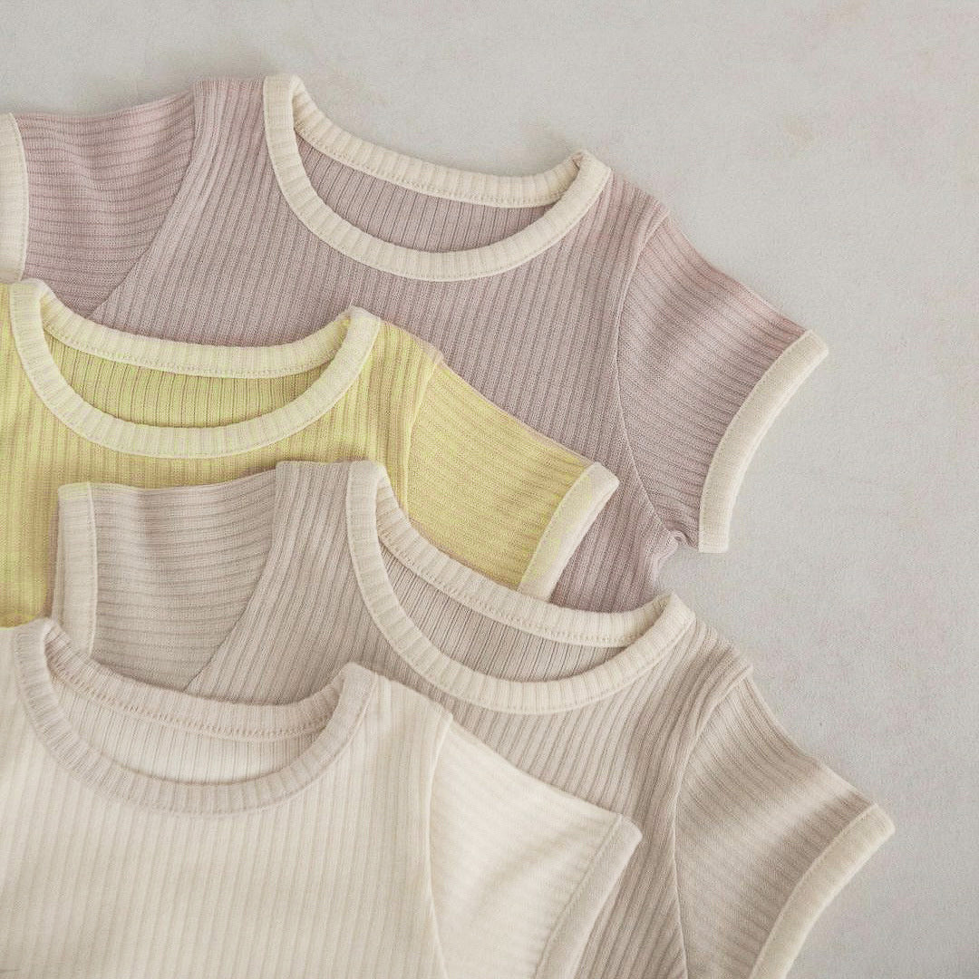 Baby Unisex Solid Color Comfy Cotton Onesies & Shorts Sets With Headband-9