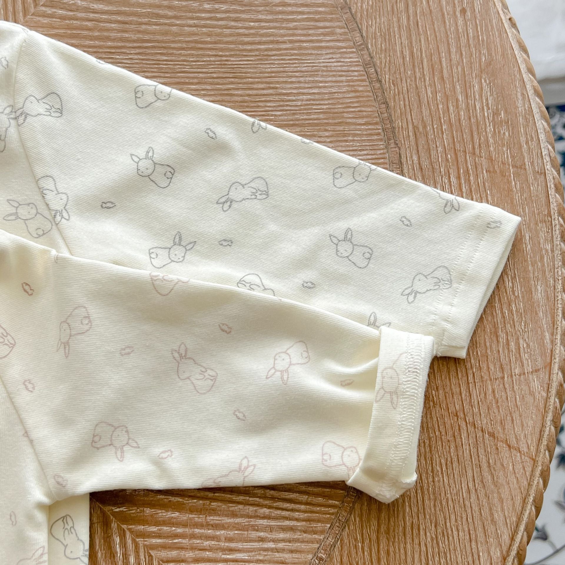 Baby Cute Bunny Graphic Long Sleeves Soft Cotton Bodysuit & Hat-9