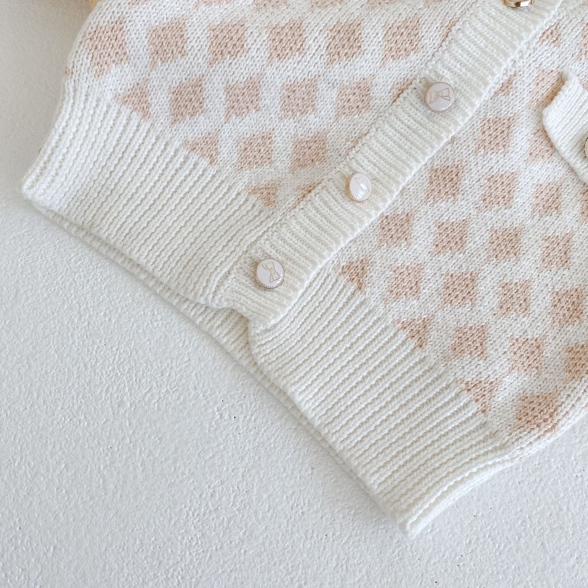 Baby Girl 2pcs Plaid Graphic Onesies & Cardigan Knitted Sets-9
