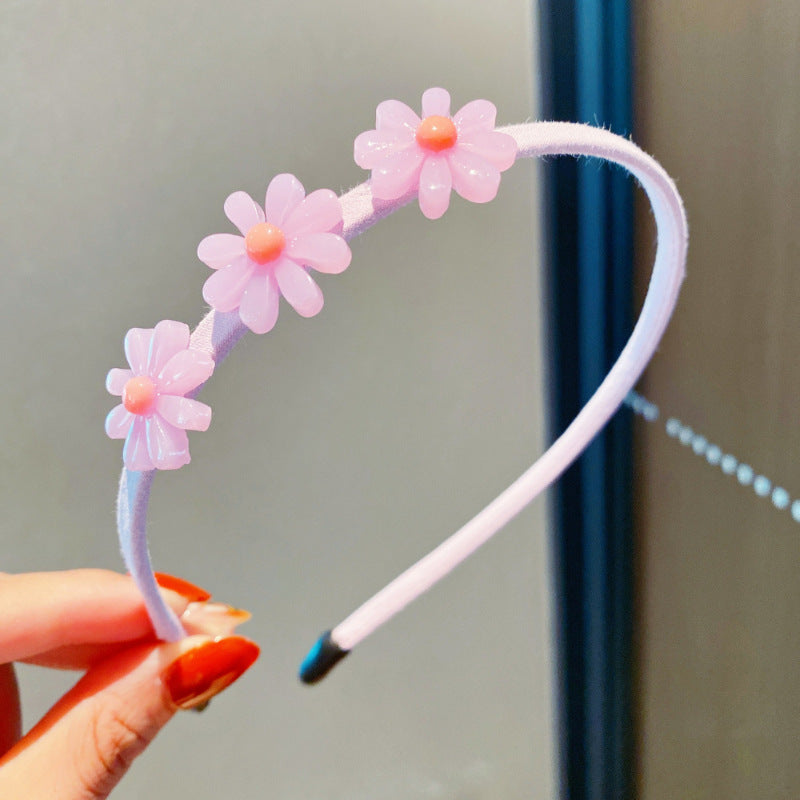 Girls 3D Flower & Heart Patched Design Simply Style Headband-9
