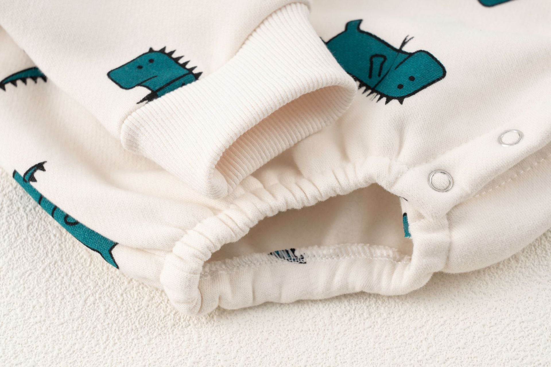 Baby Boy 1pcs Cartoon Dinosaur Pattern Long Sleeves O-Neck Bodysuit & Hats-9