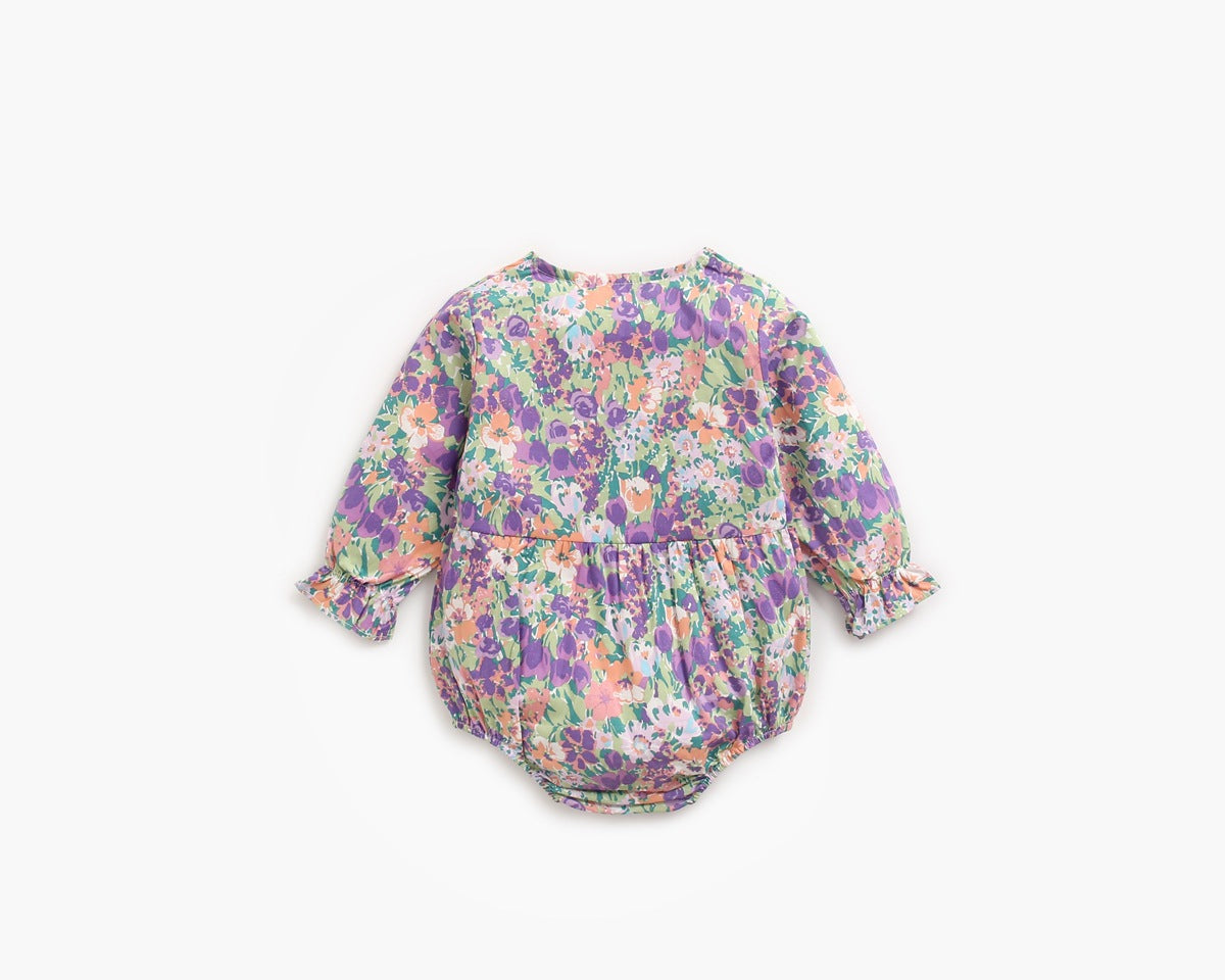 Baby Girl 1pcs Flower Pattern Long Sleeved Fashion Hot Selling Bodysuit Onesies & Headband-9