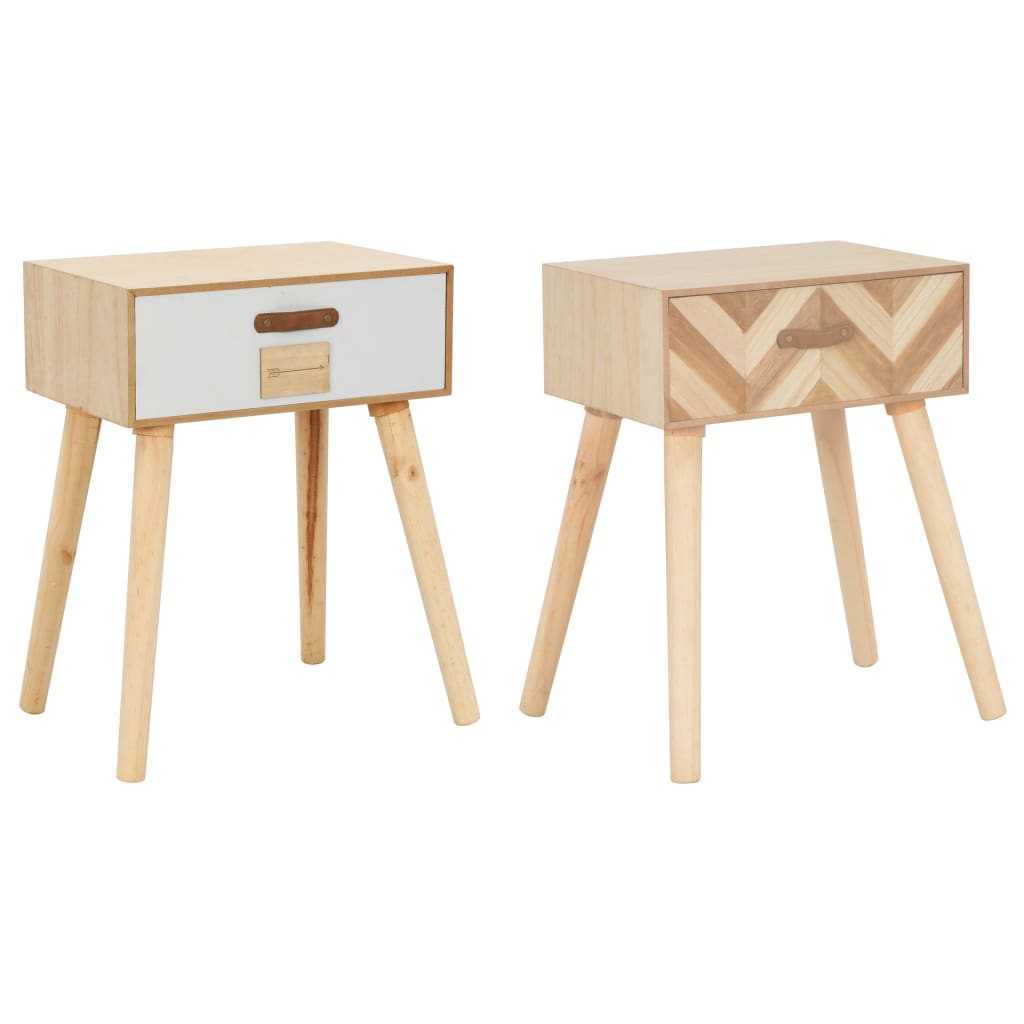 vidaXL Bedside Cabinet with Drawer 17.3"x11.8"x22.8" Solid Wood-8