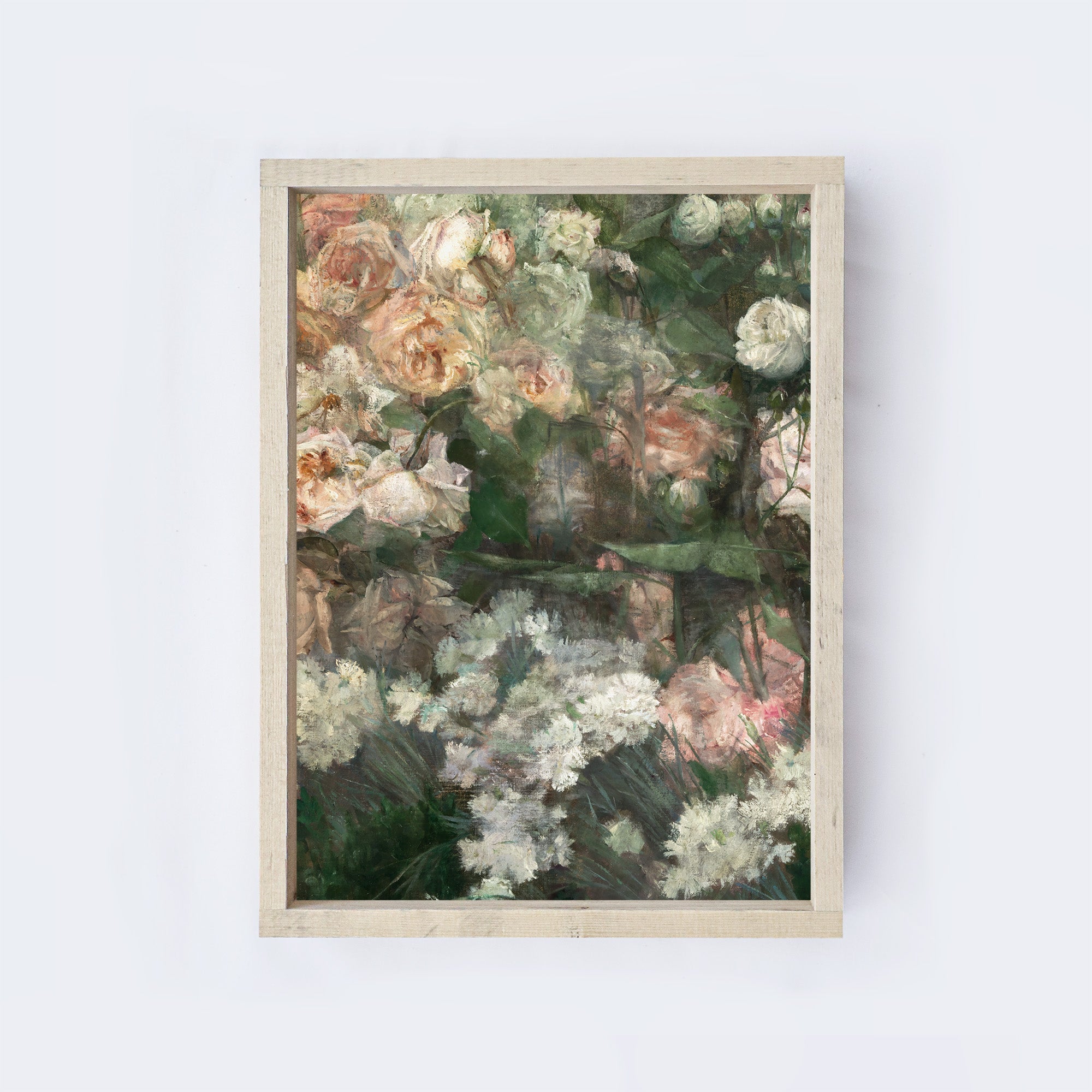 Vintage Flower Garden Painting A47-0