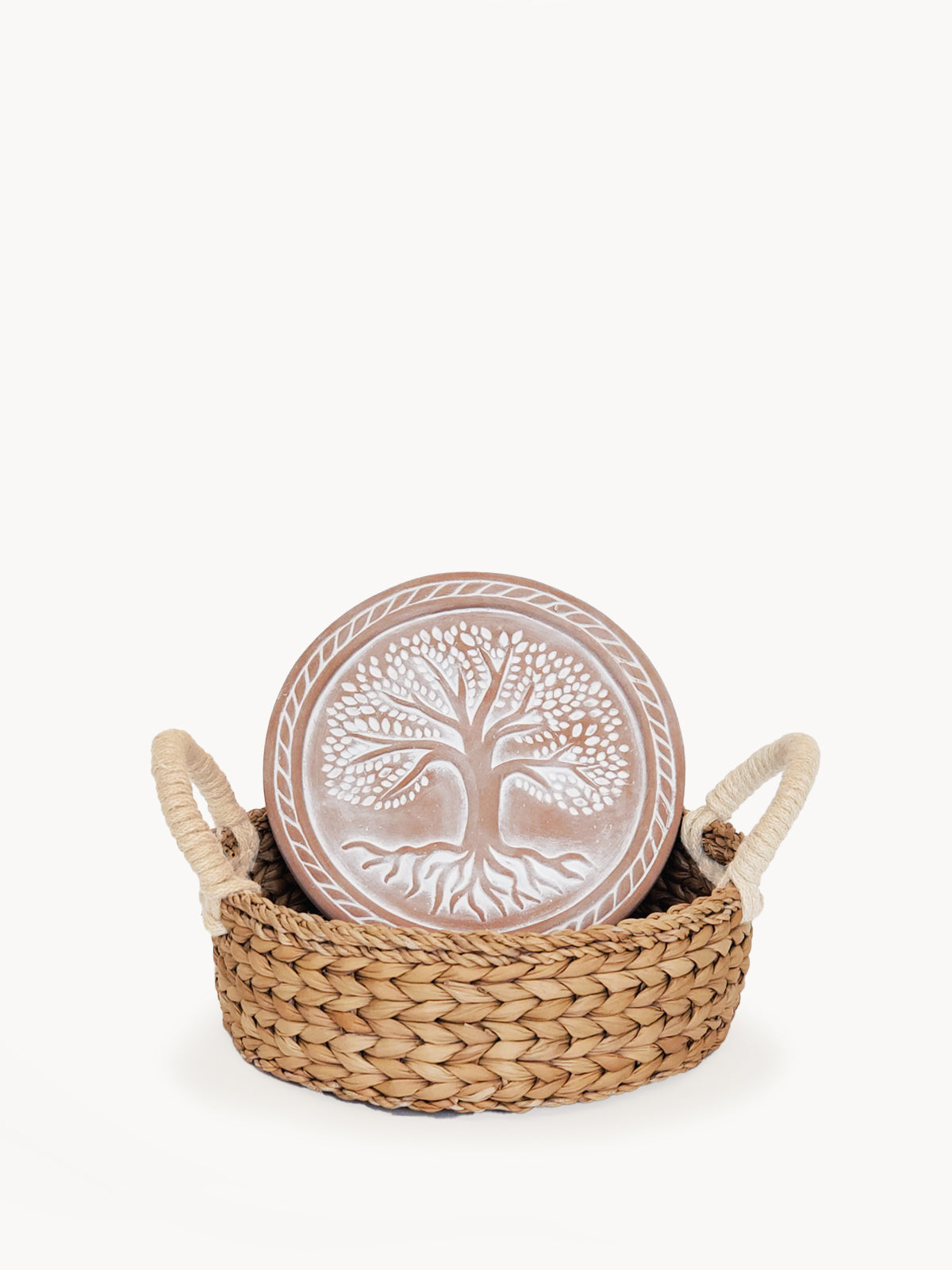 Bread Warmer &amp; Basket - Tree of Life Round-0