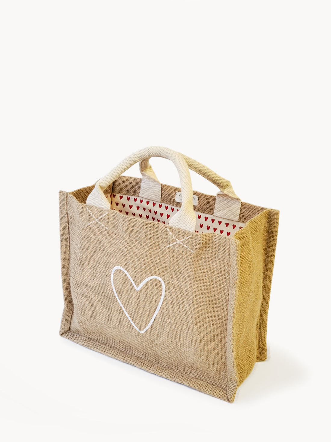 Jute Canvas Gift Bag - Love-0