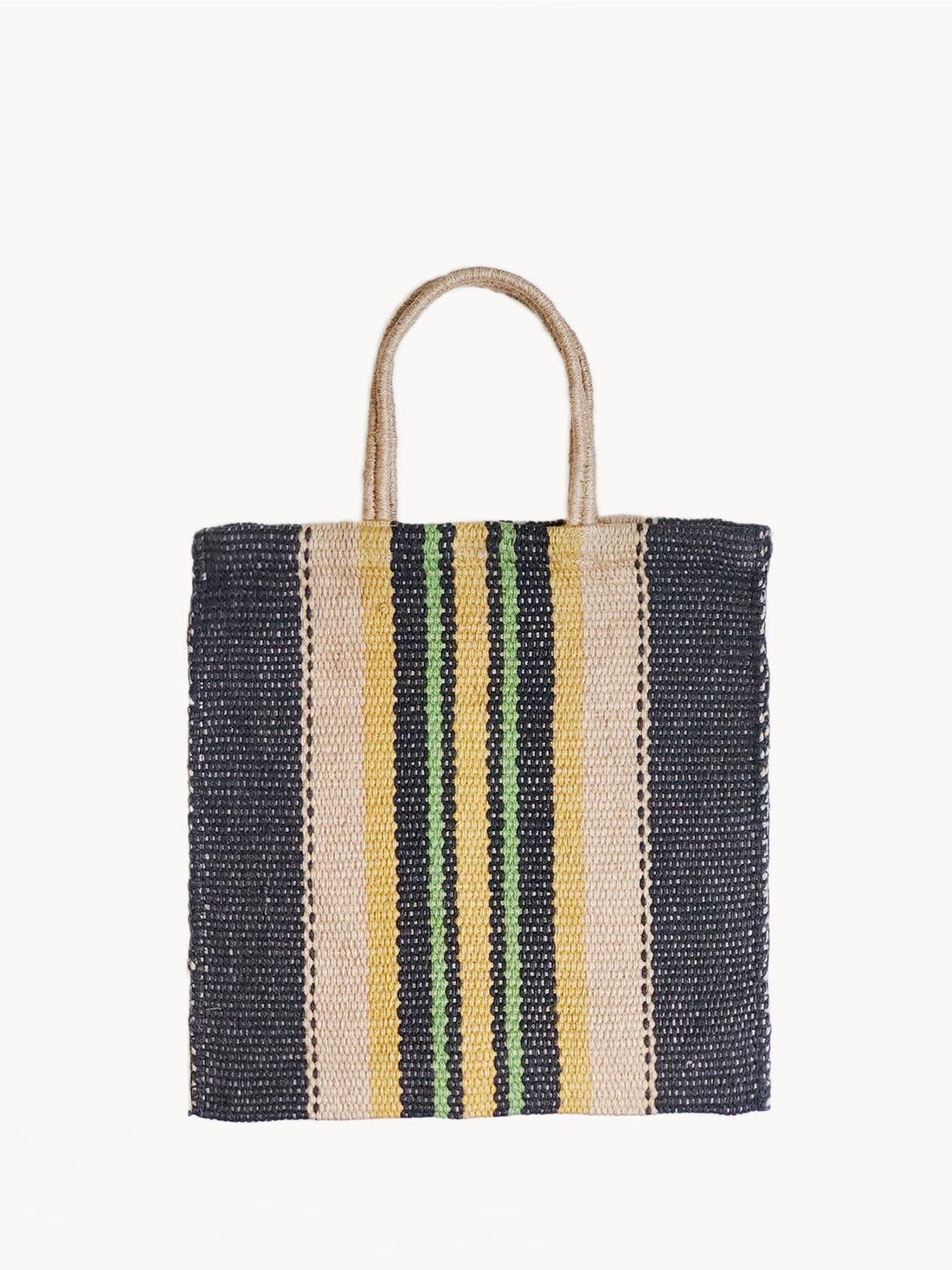 Dora Jute Tote Bag - Multi Navy-0