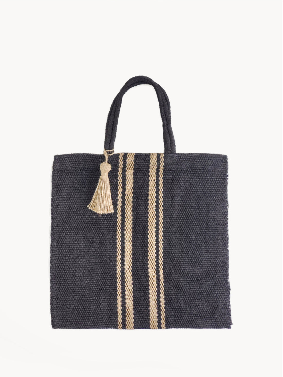 Naya Jute Tote Bag - Black-0