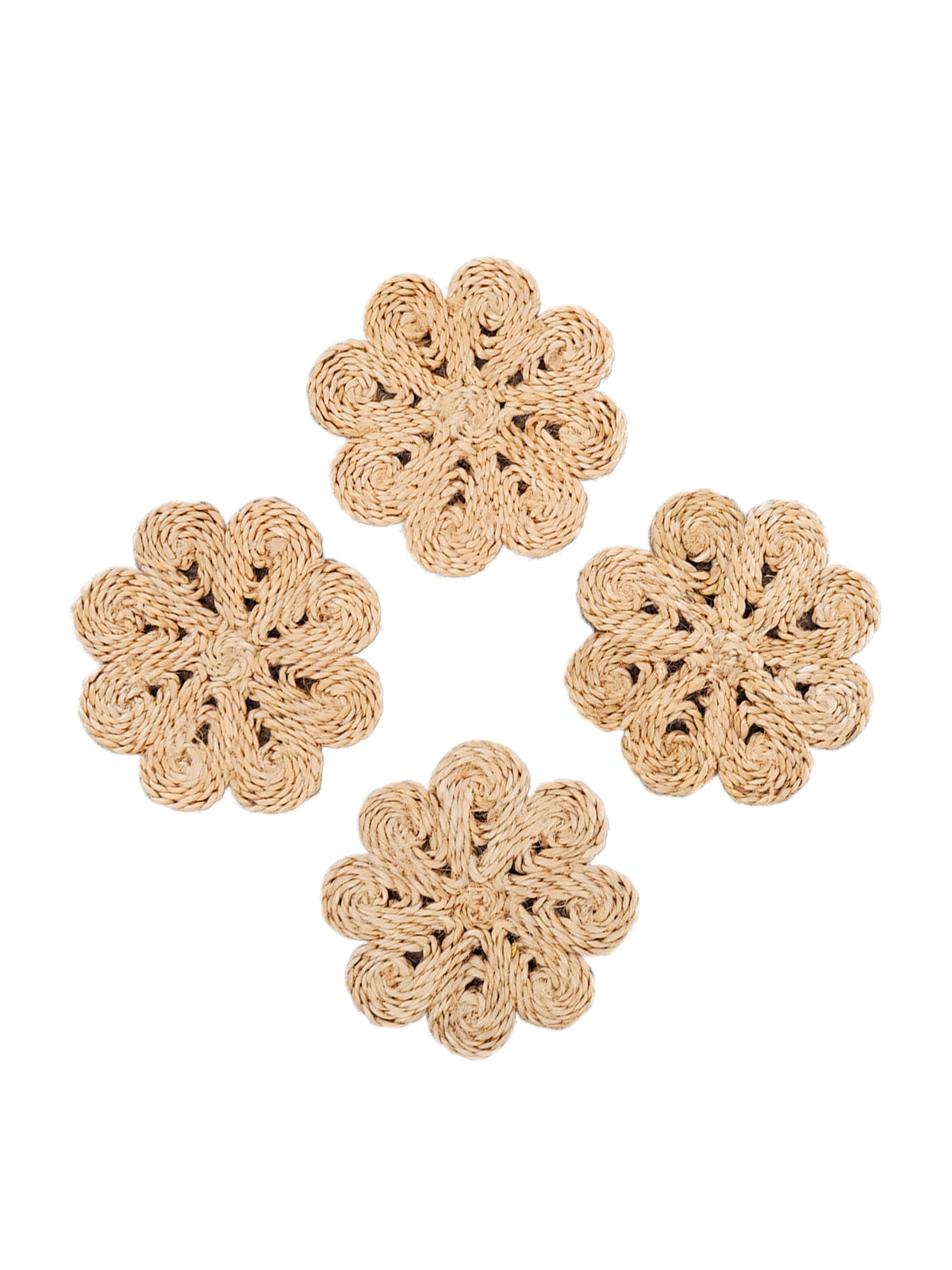 Jute Flower Drink Coaster (Set of 4)-3