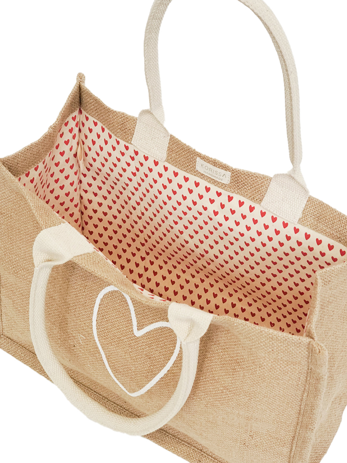 Jute Canvas Shopping Bag - Love-4