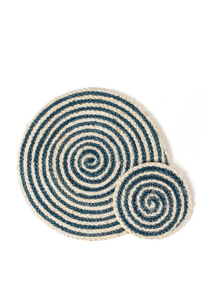 Kata Spiral Coaster Trivet - Blue (Set of 4)-4